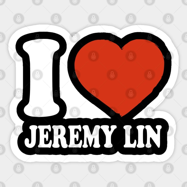 Graphic Basketball I Love Jeremy Personalized Name Vintage Sport Sticker by Jose Hosmer